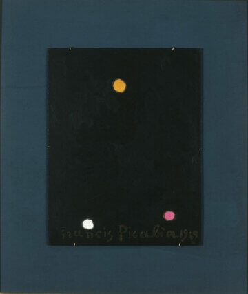 Francis Picabia, Composition 1949. Oil on board. 34.9 ✕ 27cm. Musée Bibliothèque Pierre André Benoit, Alès. © ADAGP, Paris and DACS, London 2004