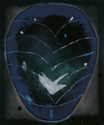 Francis Picabia, Composition abstraite, 1946. Oil on board, 55 ✕ 46cm. Musée Bibliothèque Pierre André Benoit, Alès © ADAGP, Paris and DACS, London 2004