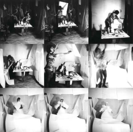 Geta Brătescu, Towards White (Către alb), 1975. Black and white photographs. Collection of the National Museum of Contemporary Art Bucharest.