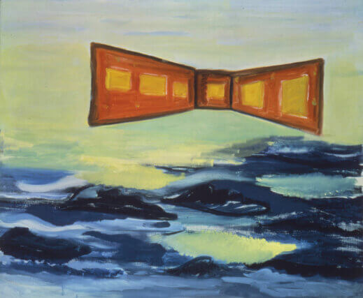 René Daniëls, De Slag om de Twintigste Eeuw [The   Battle for the Twentieth Century] 1984.
Oil on canvas. 100 ✕ 120 cm. ABN AMRO Collection.
