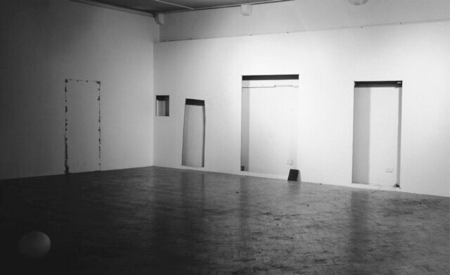 Oliver Godow, The art works that got cut away, Camden Art Centre London 2002 part of the artist commission 2002 – 2004. Silver gelatin print. Courtesy the artist. © the artist