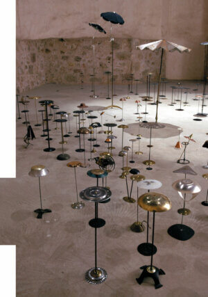 Katja Strunz, Einladung zur Angst (detail) 2005. Various metals 
Dimensions variable. Photo: Freddy Le Saux. Courtesy of the artist; Contemporary Fine Arts, Berlin; The Modern Institute / Toby Webster Ltd., Glasgow. 