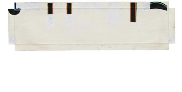 Jo Baer, Untitled (Study), 1969. Oil on canvas paper, 33 × 7.8cm