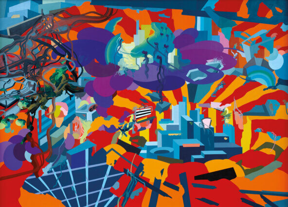 Franz Ackermann, Amaryllis, 2003.
Oil on canvas, 235 ✕ 325 cm. Courtesy Sander Collection