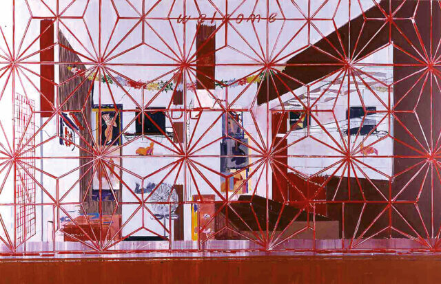 Hurvin Anderson, Some People (Welcome Series), 2004.
Oil on canvas. 150 ✕ 233 cm. Private Collection. Courtesy Thomas Dane, London 