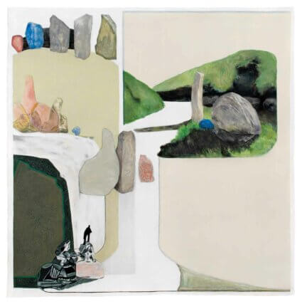 Jo Baer, Royal Families (Curves, Points and Little Ones), 2013 
Oil on canvas, 185 × 185cm.