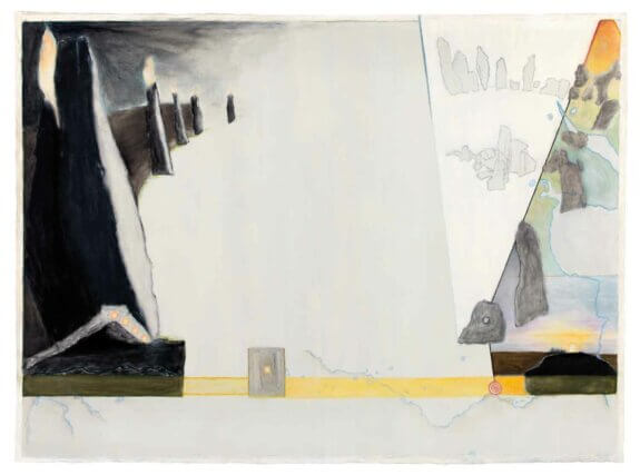 Jo Baer, Dawn (Lines and Destinations), 2009 / 2011. Oil on canvas, 163 × 219cm