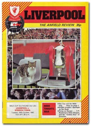  Moglet on the cover of The Anfield Review, October 1982. Courtesy Liverpool Fc Museum © 2013 Liverpool FC & AG Ltd.