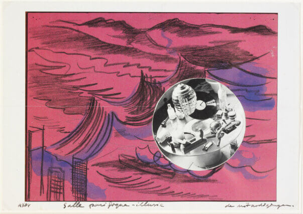 René Daniëls, Salle Pacifique – Illusion (the invitations) 1984. Collage. 21 ✕ 30 cm.
