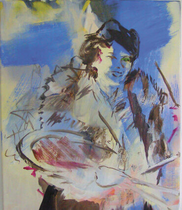 Paulina Olowska, Self-portrait with a palette, 2009. Oil on canvas, 50 ✕ 60 cm. Courtesy of the artist and Cabinet, London 