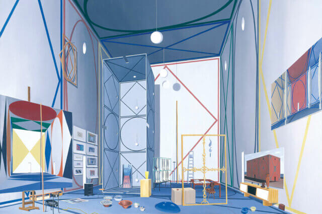 Thomas Huber Halle IV 2001. Oil on canvas, 200 ✕ 300 cm. Collection Frac Franche-Comté, France