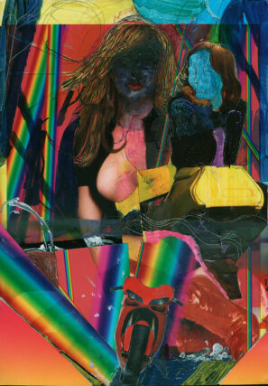 Andro Wekua, My Bike and Your Swamp (Yesterday) #11, 2008. Photo-collage ⁄ 30 × 20 cm . © the artist, courtesy Galerie Peter Kilchmann, Zurich and Gladstone Gallery, New York.