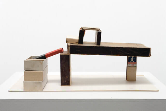 Jockum Nordström, Stepbrother 2009. Paperboard, paper, glue, matchboxes, matches, graphite, and watercolour. Courtesy David Zwirner, New York/London