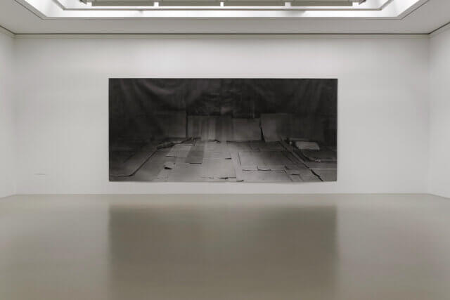 Installation view of Hannah Collins, Thin Protective Coverings, 1986, silver gelatin print mounted on canvas in HANNAH COLLINS at Sprengel Museum Hannover, March–June 2015. © Aline Gwose, Michael Herling.