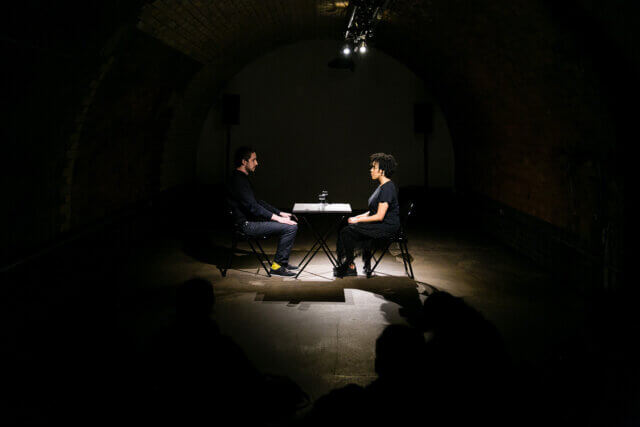 Sam Belinfante, Feedback, 2016, Performance at Block Universe, London. Courtesy the artist. Photo: Arron Leppard.