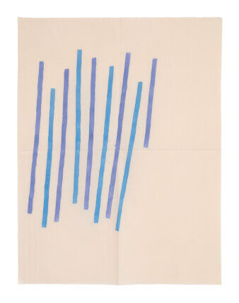 Giorgio Griffa, Obliquo, 1979. Acrylic on canvas. 155   ×  118  cm. Courtesy Archivio Giorgio Griffa and Casey Kaplan, New York.