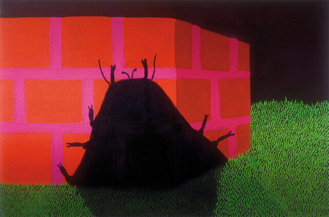 Liz Arnold, The Thing from Another Planet 1994. Acrylic on Canvas, 61  ✕  91.5 cm. Courtesy The estate of Liz Arnold.