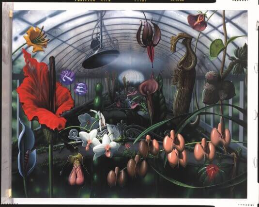 Hot House 2003 / Oil on panel / 8 ✕ 10ft , Courtesy of Gorney Bravin + Lee, New York and Baldwin Gallery, Aspen