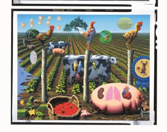 The Farm 2000 / Oil on panel / 8 ✕ 10ft, Courtesy Collection of JGS Inc., New York
