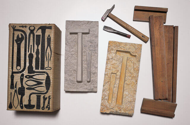 Victor Grippo, Algunos oficios (Some Trades) 1976. Multiple: painted cement. Private Collection. © the artist. Courtesy Alexander and Bonin, New York.