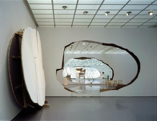 Urs Fischer, Installation view, Kunsthaus Zurich, 2004. (Middleclass Heroes /Memories of a Blank Mind / Tea Set / What if the Phone Rings/Horses Dream of Horses / Bad Timing, Lamb Chop!). Copyright Urs Fischer and courtesy of Galerie Eva Presenhuber, Zurich; Sadie Coles HQ, London and Gavin Brown’s enterprise, New York.