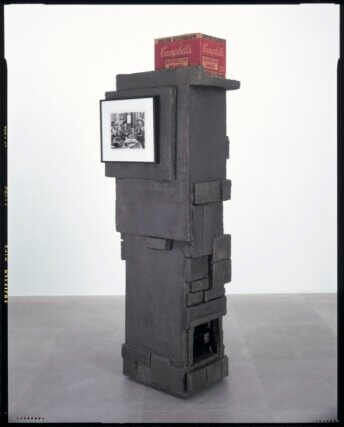 Blazing Saddles 2003 / Wood, styrofoam, parex, acrylic, framed photograph, cardboard box / 72, 22 191⁄2" 