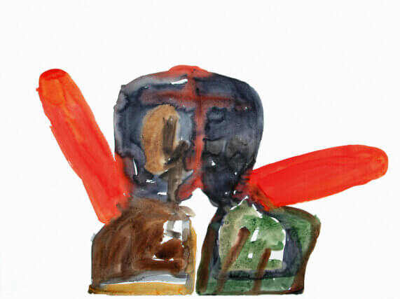 Untitled, 2007. Watercolour on paper, 76 × 57 cm. © The artist, the authors and Camden Arts Centre. Courtesy the artist.