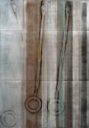 Isa Genzken, MLR, 1992. Lacquer on canvas, 202 x 140 cm. Courtesy Galerie Daniel Buchholz, Cologne.