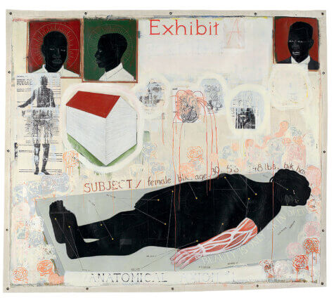 Kerry James Marshall, Beauty Examined, 1993. Acrylic and collage on canvas, 210 x 245 cm. Collection Charles and Nancy Sims, Los Angeles.
