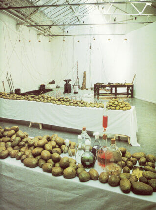 Victor Grippo, Naturalizar al hombre, humanizar a la naturaleza, o Energía vegetal (Man Naturalization, Nature Humanization, or Vegetal Energy), 1977. Installation at Ikon Gallery, Birmingham, 1995. Private Collection. © the artist. Courtesy Alexander and Bonin, New York.