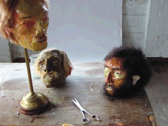 Pakeha Shrunken Heads I, II and III 2002, courtesy of Kate MacGarry, London