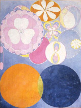 Hilma af Klint, Group 4, The Ten Biggest, Nr 2, Childhood 1907. Tempera on paper on canvas, 328 x 240 cm. Copyright The Hilma af Klint Foundation, Stockholm
