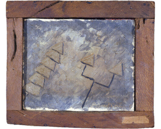 Forrest Bess, 'Untitled (No. 21)' (1947). Oil on canvas, 11.4 x 12.7 cm. The
Collection of Nan Bush and Bruce Weber. Courtesy of Hirschl & Adler Modern, New York