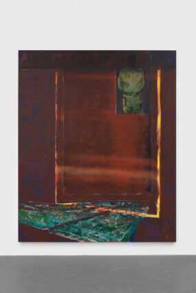 Meditation Room, 2022. Mixed media on linen, 280 x 230 cm
Courtesy of the artist, Modern Art London and Luhring Augustine New York