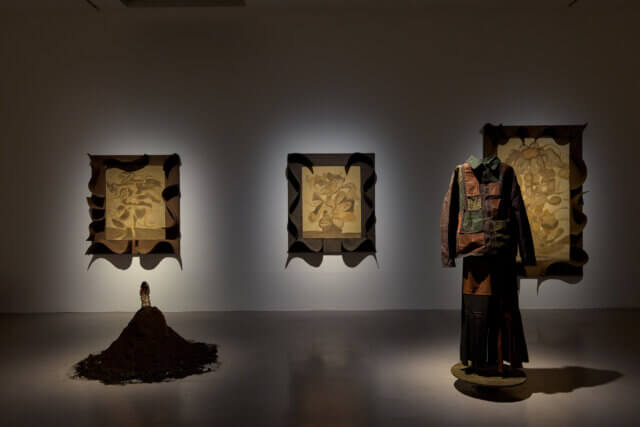 Installation views of Tamara Henderson, 'Green in the Grooves' at Camden Art Centre, 2023. Photo: Luke Walker
