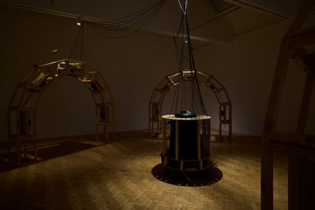 Installation views of Tamara Henderson, 'Green in the Grooves' at Camden Art Centre, 2023. Photo: Luke Walker