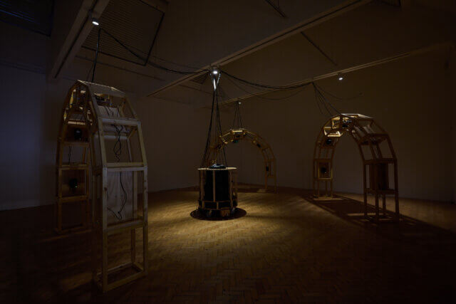 Installation views of Tamara Henderson, 'Green in the Grooves' at Camden Art Centre, 2023. Photo: Luke Walker