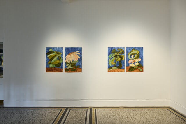 Installation views of Tamara Henderson, 'Green in the Grooves' at Camden Art Centre, 2023. Photo: Luke Walker