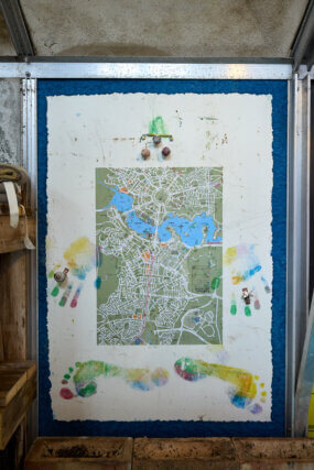 Installation views of Tamara Henderson, 'Green in the Grooves' at Camden Art Centre, 2023. Photo: Luke Walker