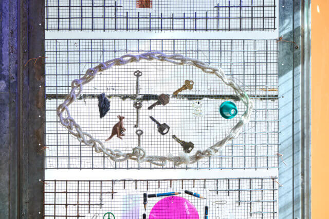 Installation views of Tamara Henderson, 'Green in the Grooves' at Camden Art Centre, 2023. Photo: Luke Walker