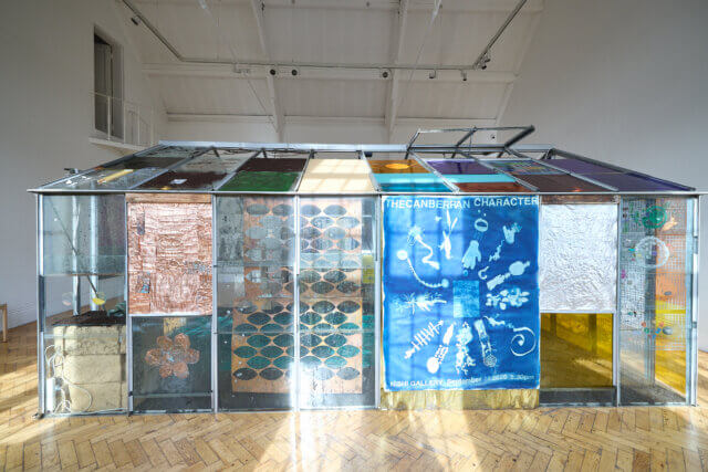 Installation views of Tamara Henderson, 'Green in the Grooves' at Camden Art Centre, 2023. Photo: Luke Walker