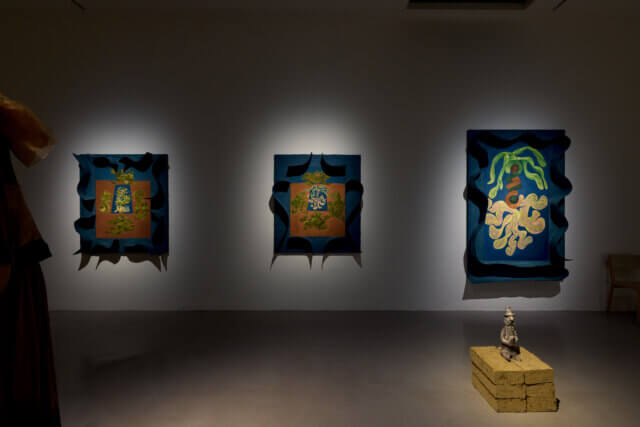 Installation views of Tamara Henderson, 'Green in the Grooves' at Camden Art Centre, 2023. Photo: Luke Walker