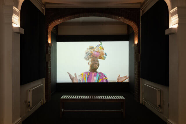 Installation view, 
'Animals to Remember Uganda'
at Camden Art Centre, 26 April/ 23 June 2024.
Courtesy the Artist and ActionSpace, London
Photo: Rob Harris