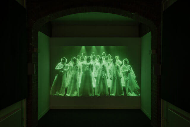 Ahaad Alamoudi
'The Green Light', 2021. Moving image
5 min, 40 sec. Installation view of
Bloomberg New Contemporaries
at Camden Art Centre, 2024. Photo: Rob Harris.
