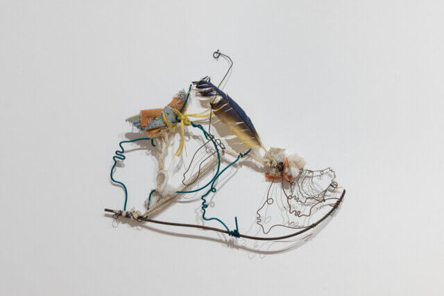 Lonnie Holley, 'The Canoe,' 2024
Scrap metal, wire, fabric, feather, string
Courtesy the artist, Edel Assanti and BLUM
Photo: Rob Harris