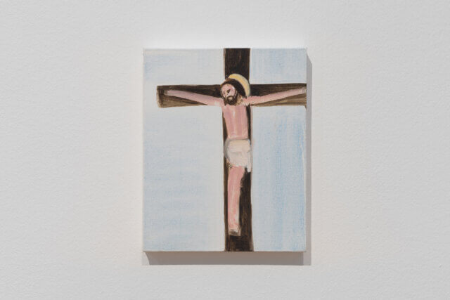 'Pink Christ', 2020
Oil on board
Courtesy of the artist and Tanya Leighton,
 Berlin and Los Angeles
Photo: Rob Harris