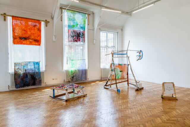Installation view, 'Den!', at Camden Art Centre, 19 July/ 8 September 2024. Photo: Hydar Dewachi