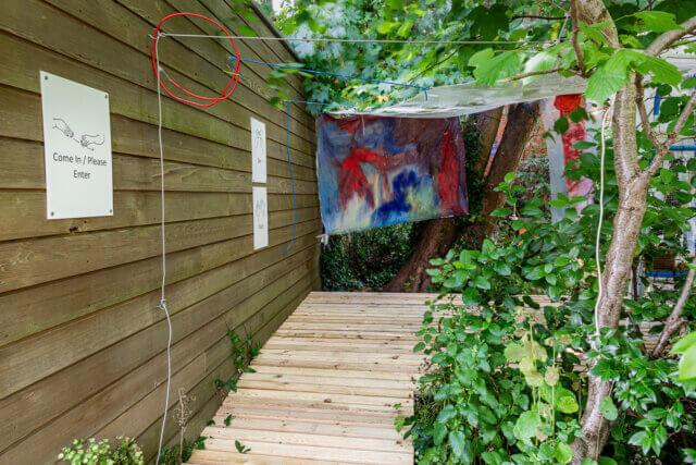 Installation view, 'Den!', at Camden Art Centre, 19 July/ 8 September 2024. Photo: Hydar Dewachi