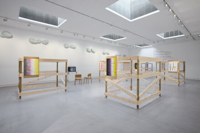 Installation views of Gregg Bordowitz, 'There: a Feeling' at Camden Art Centre, 2025. Photo: Luke Walker