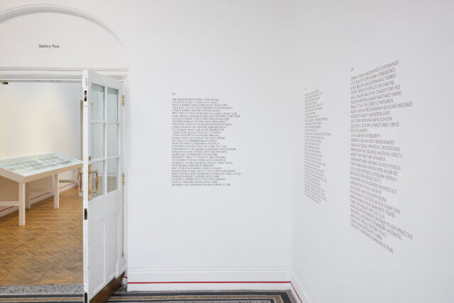 Installation views of Gregg Bordowitz, 'There: a Feeling' at Camden Art Centre, 2025. Photo: Luke Walker